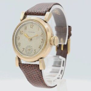 Vintage Illinois Deco Style Men's Mechanical Wristwatch 24 USA Steel & 10k RGP